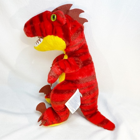 Build A Bear Red Yellow Raptor Dinosaur BAB 20” Plush Stuffed Animal I ROAR!! - Picture 5 of 8